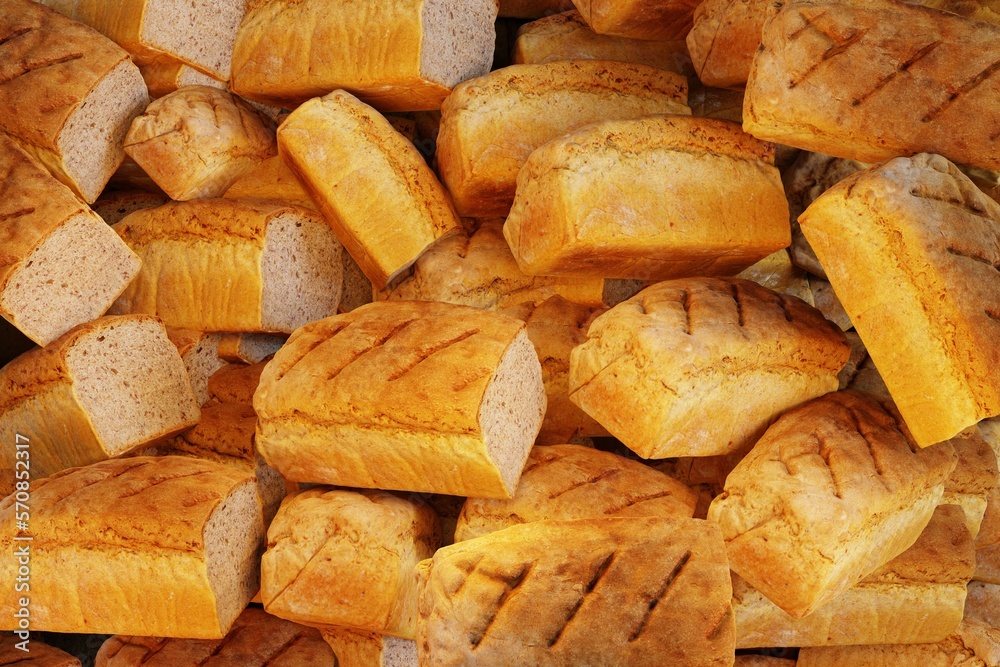 Baguette background 3d render Baguette background 3d render