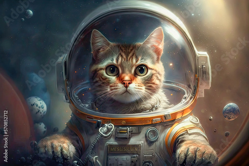 illustration of the cat in astronaut suit