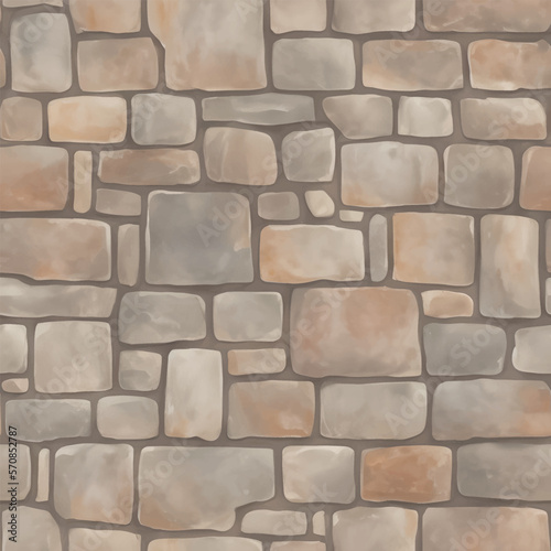 Old Brick Seamless Texture Pattern Detailed Hand Drawn Painting Illustration