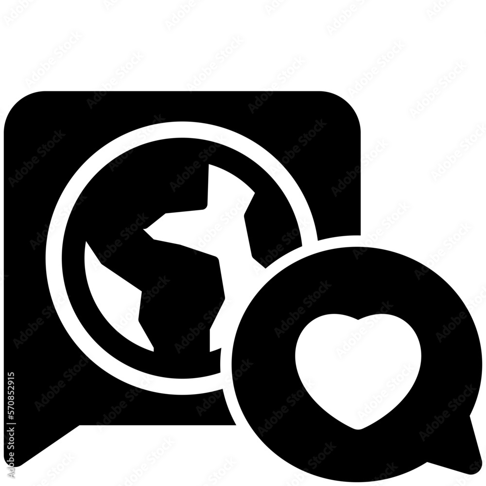 love earth black solid icon
