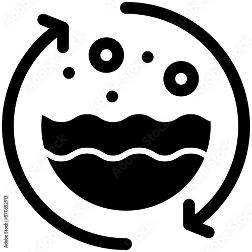 water reuse black solid icon