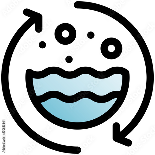 water reuse black outline filled color icon