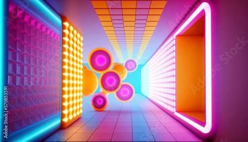 Illustration Background for Advertising and Wallpaper in 80s Retro and Pop Art Scene in Decorative Concept Illustration