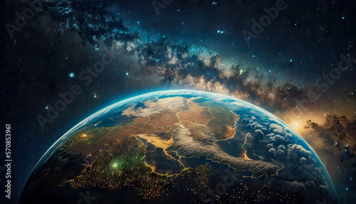 illustration of Earth, view from space