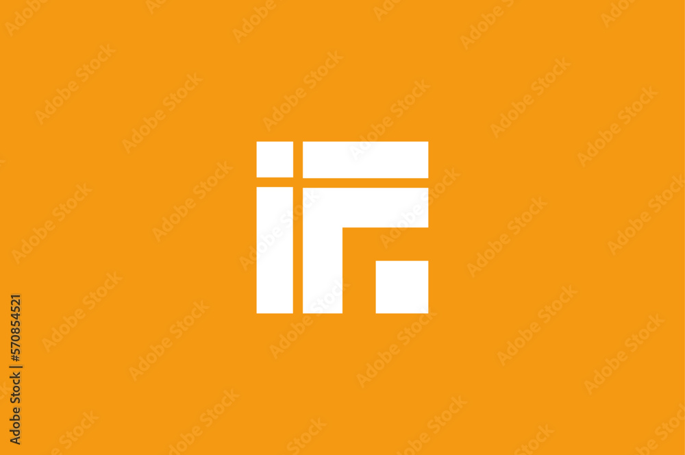 Illustration vector graphic of square letter iF Illustration vector graphic of square letter iF