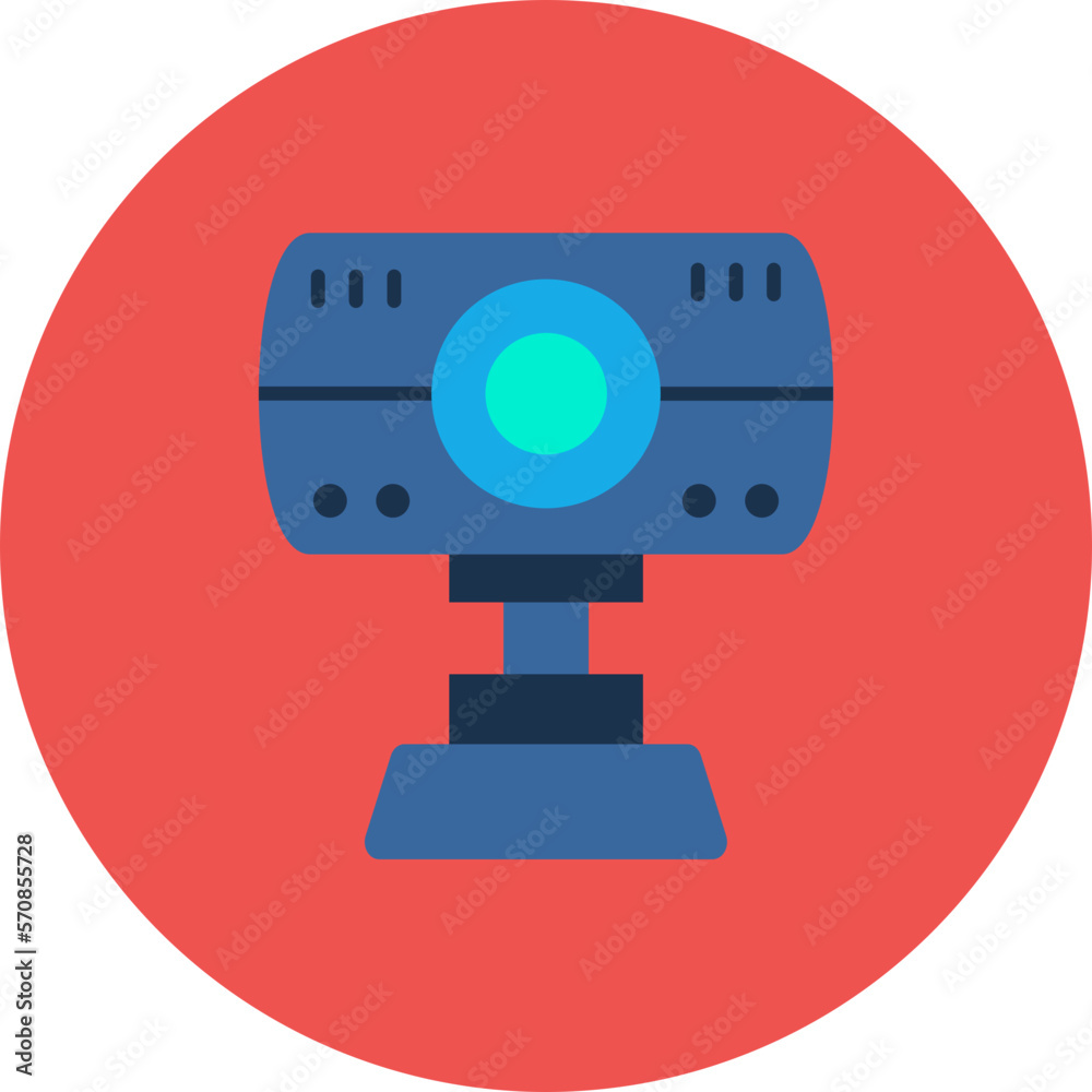 Webcam Multicolor Circle Flat Icon Webcam Multicolor Circle Flat Icon