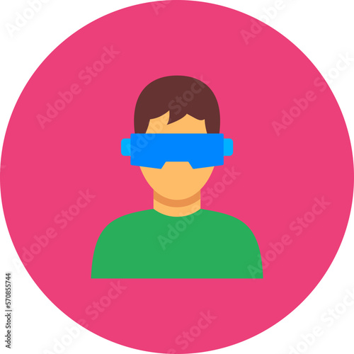 Vr Multicolor Circle Flat Icon