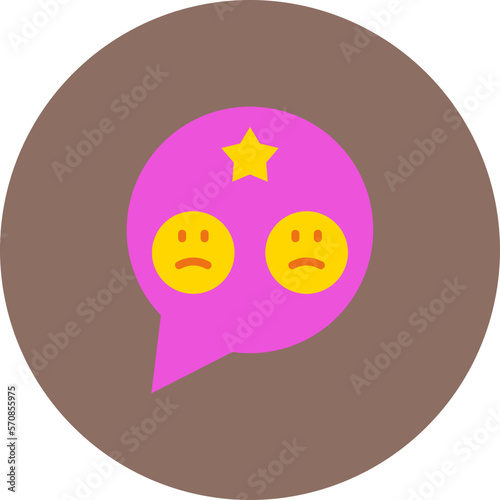 Bad Review Multicolor Circle Flat Icon