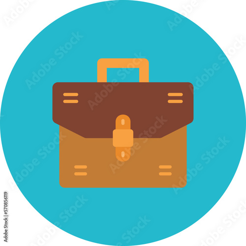 Briefcase Multicolor Circle Flat Icon