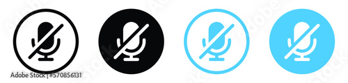 No Microphone icon, Karaoke mic off icon, Forbidden Podcast broadcast sign button, record voice mute icon - silent sound audio volume icons
