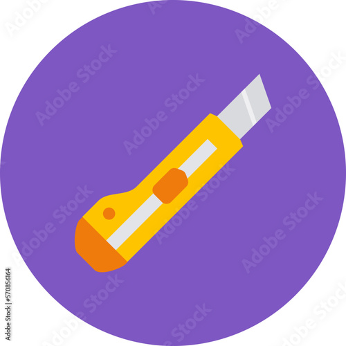 Paper Cutter Multicolor Circle Flat Icon