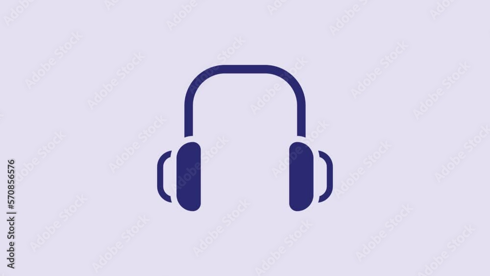 Blue Winter headphones icon isolated on purple background. Earmuffs sign. 4K Video motion graphic animation Blue Winter headphones icon isolated on purple background. Earmuffs sign. 4K Video motion graphic animation