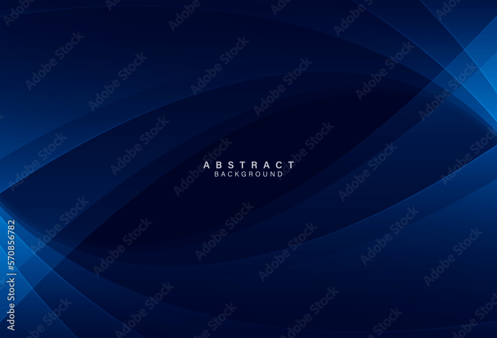 Abstract dark blue gradient curve overlay layer background. Modern curve shapes design. Suit for poster, banner, business, cover, corporate, presentation, website, flyer. Vector illustration
