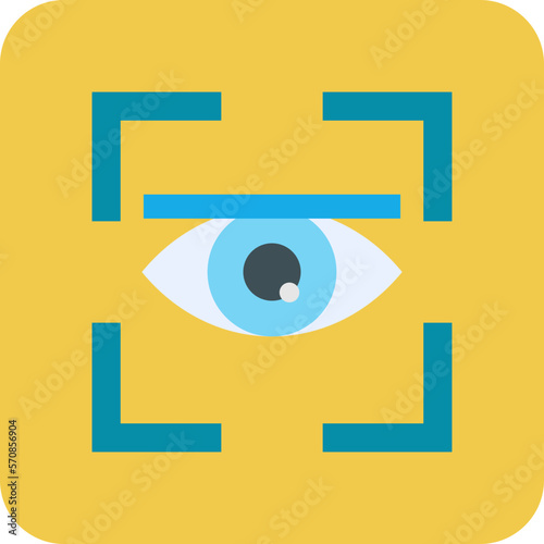 Eye Scanner Multicolor Round Corner Flat Icon