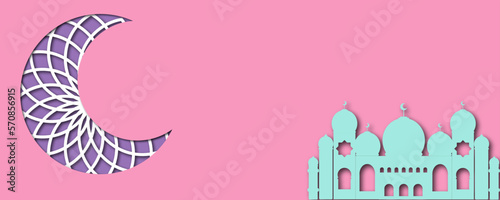 abstract background candles vector with masjid and hilal for poster, banner, advertising, comic and other photo