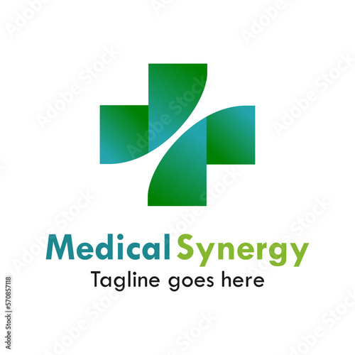 Medical synergy logo template illustration