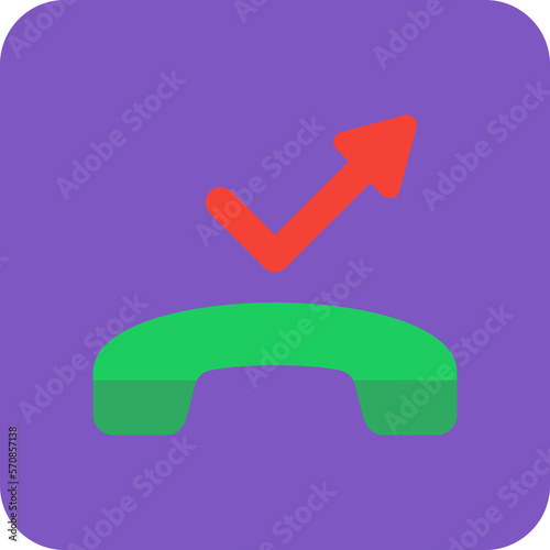 Missed Call Multicolor Round Corner Flat Icon