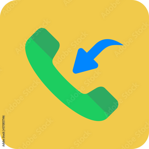 Incoming Call Multicolor Round Corner Flat Icon