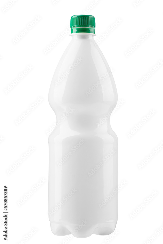 White blank plastic bottle dairy products such as milk, yogurt, kefir and ayran isolated on white background. White blank plastic bottle dairy products such as milk, yogurt, kefir and ayran isolated on white background.