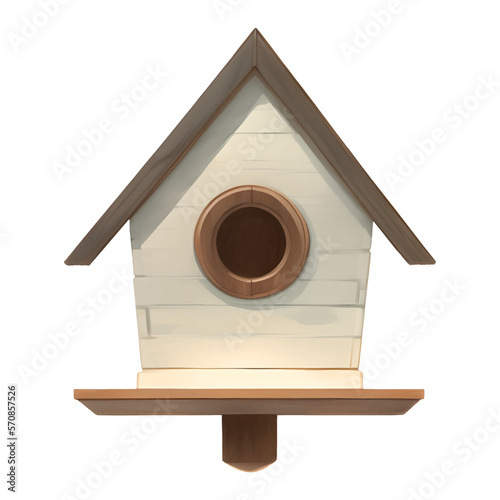 Wooden Birdhouse Isolated Detailed Hand Drawn Painting Illustration