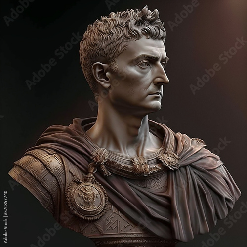 Great roman empire. Roman emperor Tiberius (14–37 CE).  Tiberius Julius Caesar Augustus, original name Tiberius Claudius Nero. Created with Generative AI technology. photo