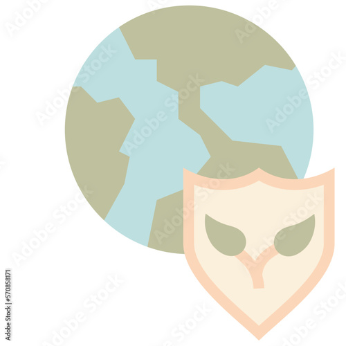 protect earth flat icon