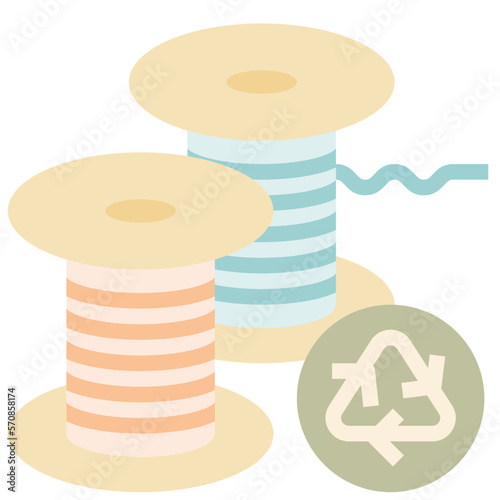 recycle yarn flat icon