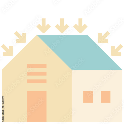 insulated house flat icon