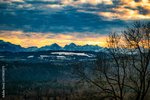 Berge, Alpen, Sonnenuntergang, Landschaft, Natur, Himmel