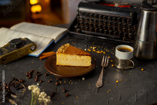 cheesecake and coffee