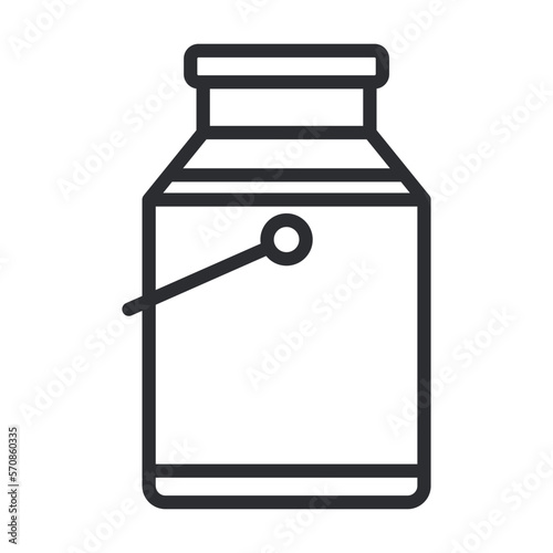 Milk can iron bin tank outline icon. Vintage milk can line vector illustration.
