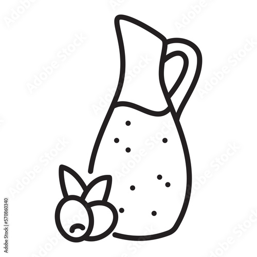 Olive oil linear icon. Extra virgin oil line symbol vector illustration.