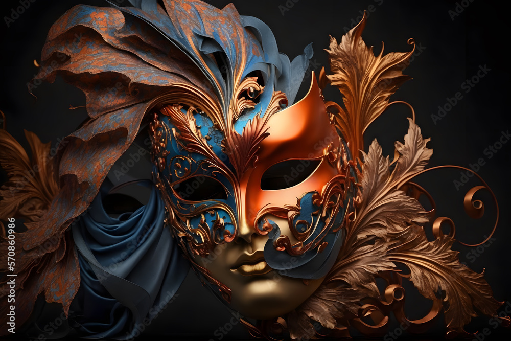 Elegant mask of venetian carnival 3d render made with Generative AI
Elegant mask of venetian carnival 3d render made with Generative AI