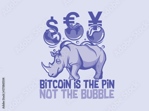 Illustration of a rhino with coin crypto currency