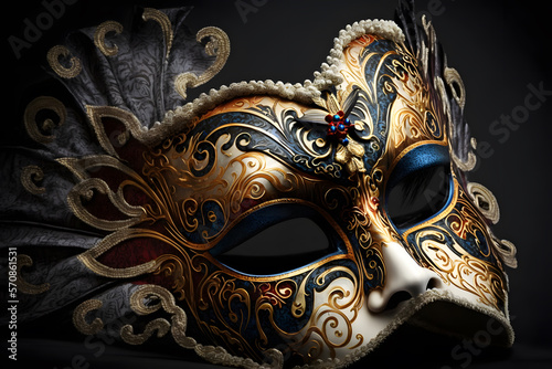 Elegant mask of venetian carnival 3d render made with Generative AI   © yuniazizah