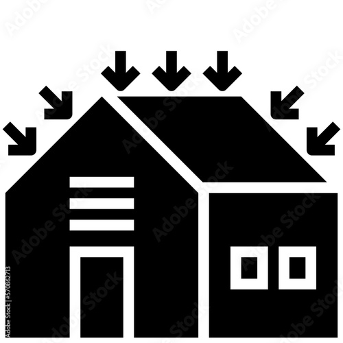 insulated house black solid icon