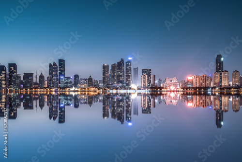 Night view of Qingdao Coastline City