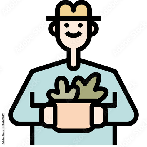 grow own food black outline filled color icon
