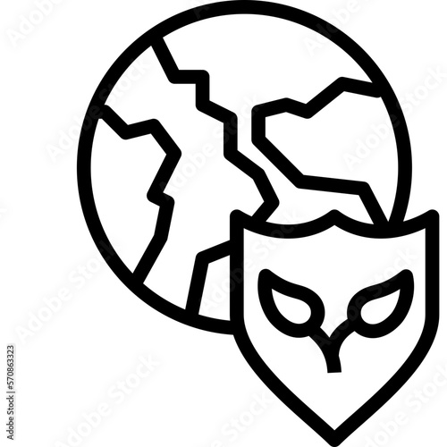 protect earth black outline icon