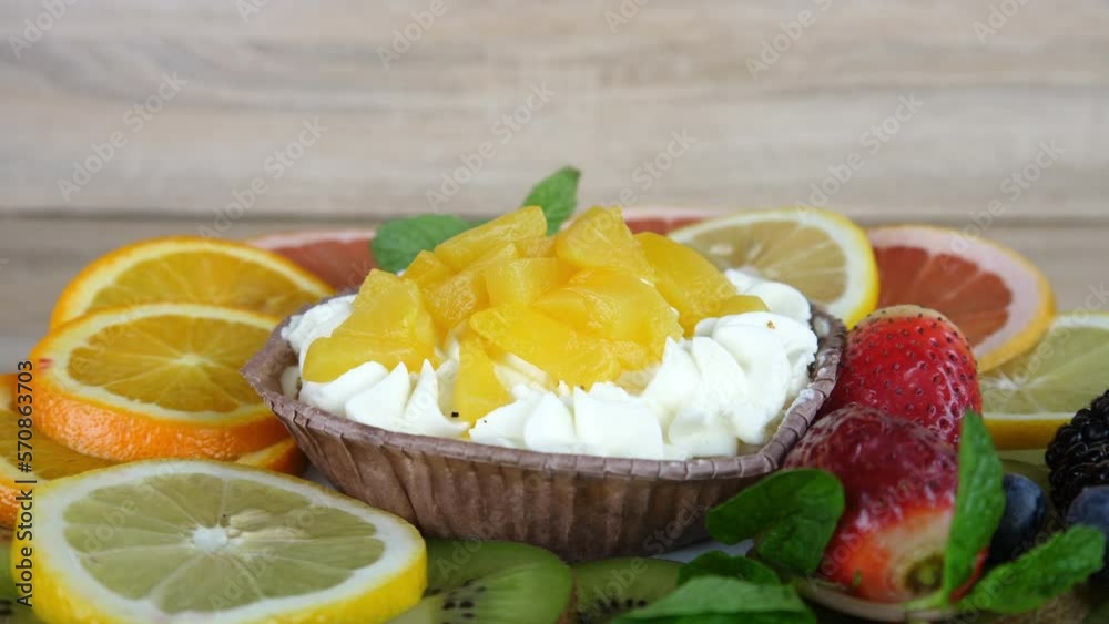 Berry cakes with fruits and berries Berry cakes with fruits and berries
