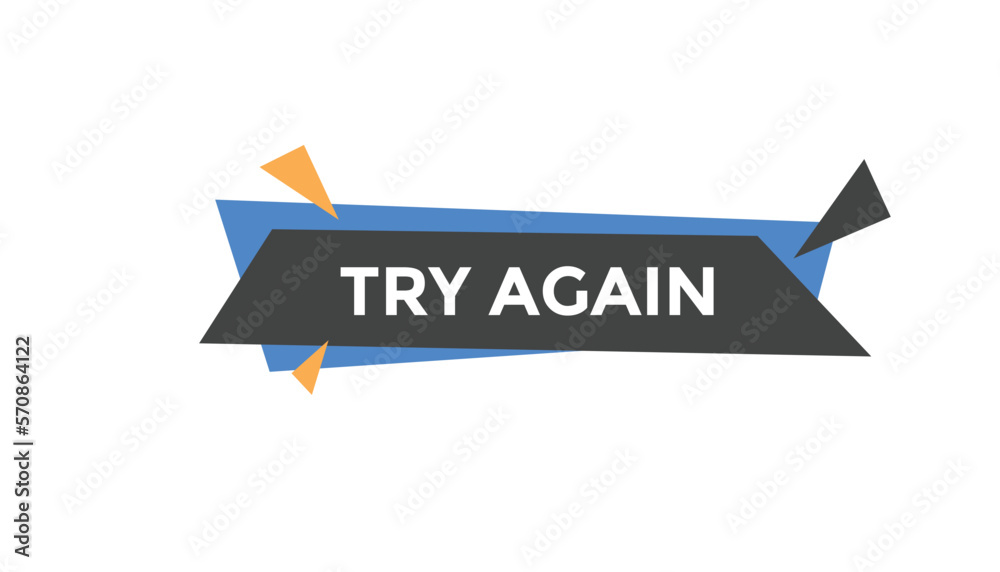 Try again button web banner templates. Vector Illustration