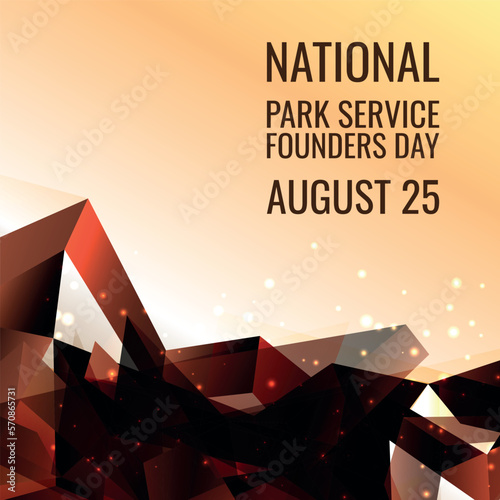 National Park Service Founders Day. Geometric design suitable for greeting card poster and banner