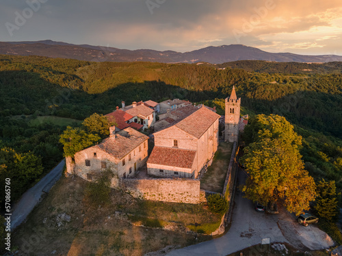 фотографія Small medieval town on the mountain top.