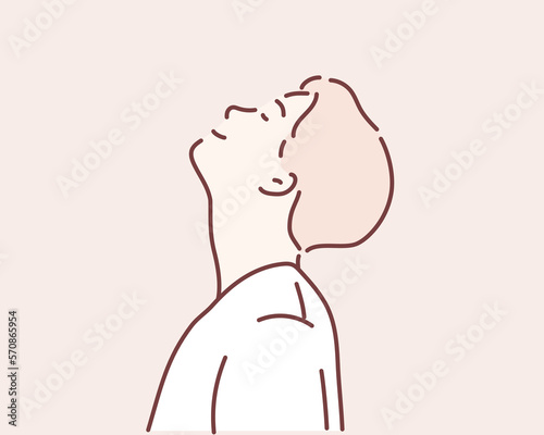 Relaxed young man. Hand drawn style vector design illustrations.