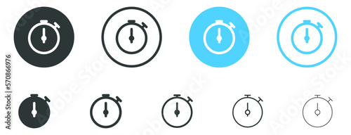 Stopwatch icon, Timer icon, stop watch sign button, countdown icon - Time and Clock icons