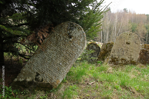 Fototapeta Naklejka Na Ścianę i Meble -  Old jewish cemetery in Lutowiska village, Bieszczady Mountains, Poland
