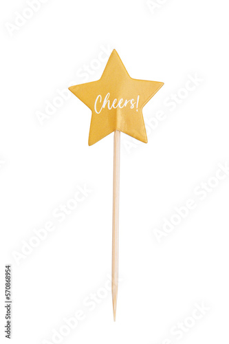 Decoration on a cake or cupcake in the shape of a star on a white background