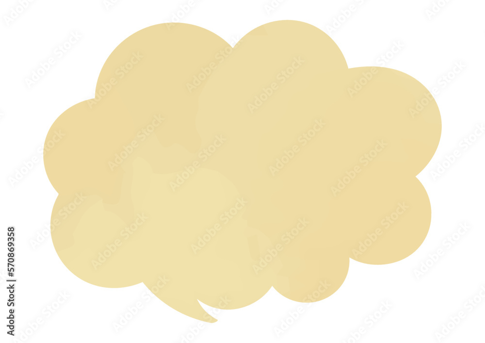 水彩風かわいい雲形吹き出しのイラスト 水彩風かわいい雲形吹き出しのイラスト