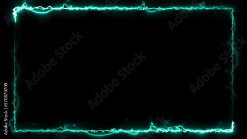 Abstract animated light Neon effect rectangle frame Loop background for presentation