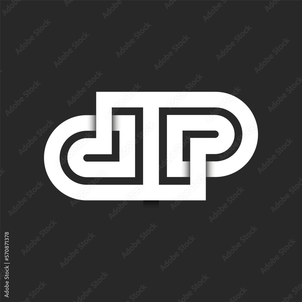 Monogram initials dp or pd letters logo design parallel lines artwork, linked two lowercase letters d and p creative idea identity logotype. Monogram initials dp or pd letters logo design parallel lines artwork, linked two lowercase letters d and p creative idea identity logotype.
